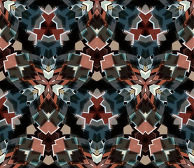 Kaleidoscope seamless pattern. Composed of abstract shapes. Useful as design element for texture and artistic compositions. - 307606178