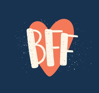 Friendship day color vector lettering