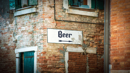 Street Sign to Beer