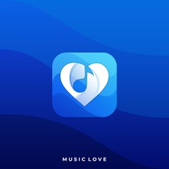 Heard Music Icon application Illustration Vector Template