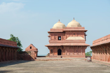 Birbal's Palace as seen from Akbar's stables in Fatehpur Sikri old city (Agra, India) - 307606728