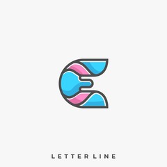 Abstract Letter Illustration Vector Template