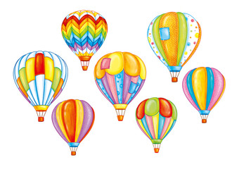 Heteluchtballon tijdens de vlucht