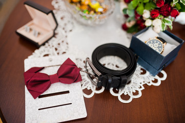 Wedding day. Accesories  for wedding preparation.