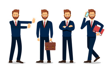 Business man character design.  Vector illustration.