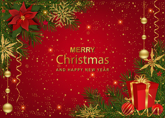 Christmas And New Year Greeting Card - 307609707