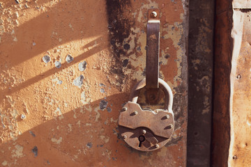 old lock on the door
