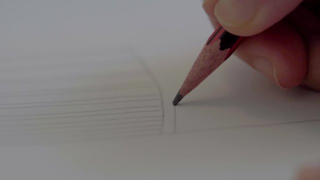 closeup shot of pencil drawing on white paper straight lines apsara extra dark