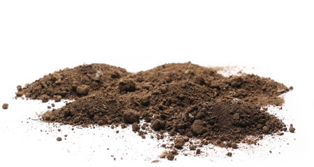 Dirt, soil pile isolated on white background