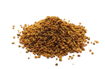 Propolis, bee glue, pollen pile isolated on white background