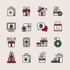 Set of gift boxes icon