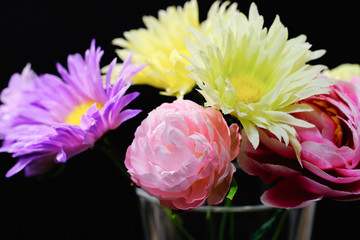 colorful artificial flower macro