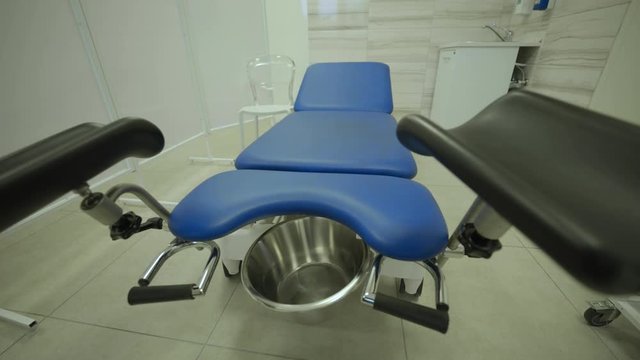 New modern gynecological office with a couch for women. The concept of obstetrics and abortion, medic
