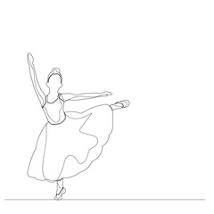 sketch with lines a dancing ballet girl