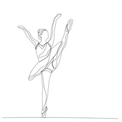sketch with lines dancing girl, ballet