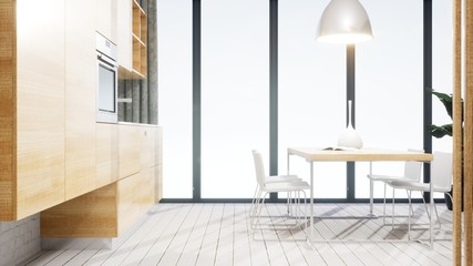 Modern design living room interior in Scandinavian style . 3D rendering