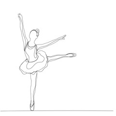 isolated, sketch with lines dancing girl ballerina, ballet
