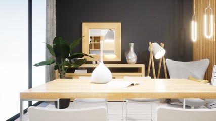 Modern design living room interior in Scandinavian style . 3D rendering