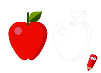 coloring pages for kids, logic games for kids (vegetables and fruits)