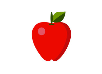 cartoon fruits on a white background (apple)