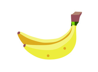 cartoon fruits on a white background (banana)