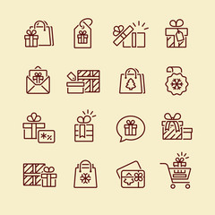 Set of gift boxes icon