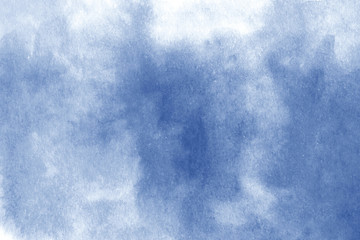 Watercolor blue background. Trendy color 2020. 