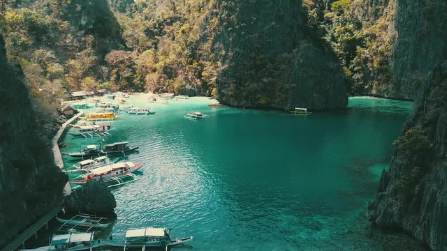 bangka boats docked at a beautiful Laguna