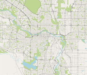 Fototapeta na wymiar map of the city of Calgary, Canada