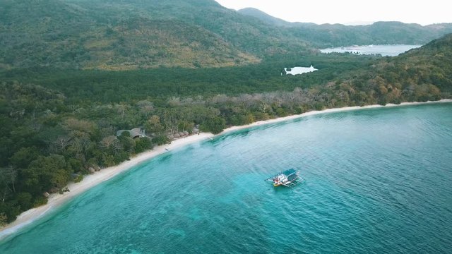 approaching a bangka boat from above