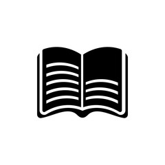 Open Book Vector Glyph Icon. Pixel perfect