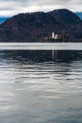 Island in Lake Bled. Dreamlike atmosphere for the Church of S. Maria Assunta. slovenia