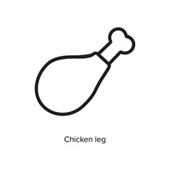 Chicken leg linear icon vector illustration on white background