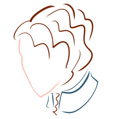 man with wavy brown hair, sketch of a head