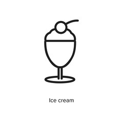 Ice cream linear icon vector illustration on white background