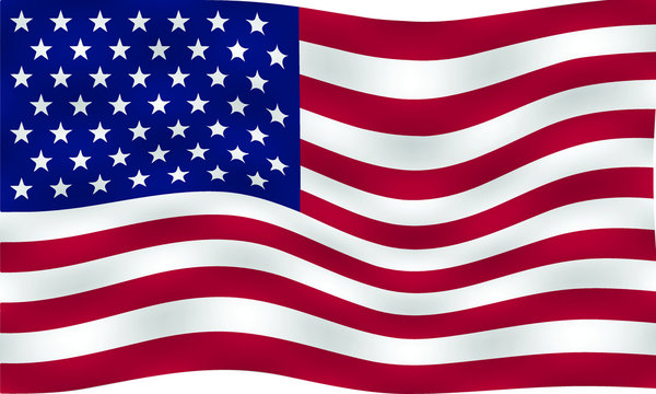 Vector waving flag of United States illustration