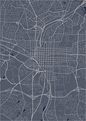 map of the city of Raleigh, USA