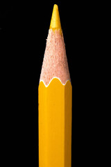 red of color pencil isolated on black background. - image