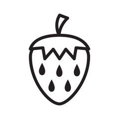 Strawberry Icon Vector Simple Design