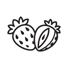 Strawberry Icon Vector Simple Design
