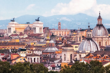Fototapeta na wymiar cityscape of Rome center