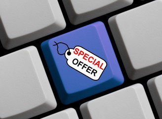 Tastatur mit Etikett zeigt Special Offer