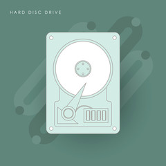 Flat hard drive disk icon for web.