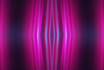 Fototapeta premium Dark abstract background with neon lines, glow. Bright neon glow.