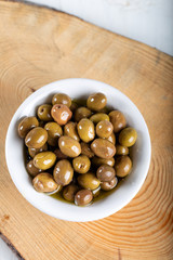 green olives in a bowl
