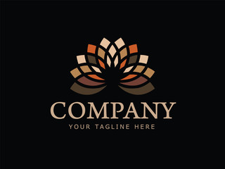 Luxury minimal Logo on black background.