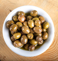 green olives in a bowl