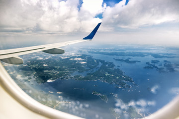 Aerial view of Finland from airplane