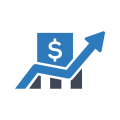 Business chart growth icon