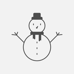 Christmas Snowman icon. New Year. Vector illustration